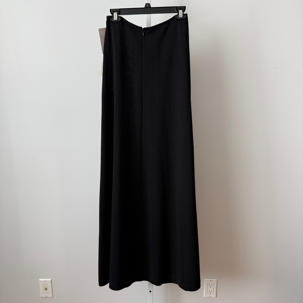 St John Evening sz 8  Black Wool Blend Knit‎ Maxi Skirt Luxury Mobwife NWT - Picture 7 of 9